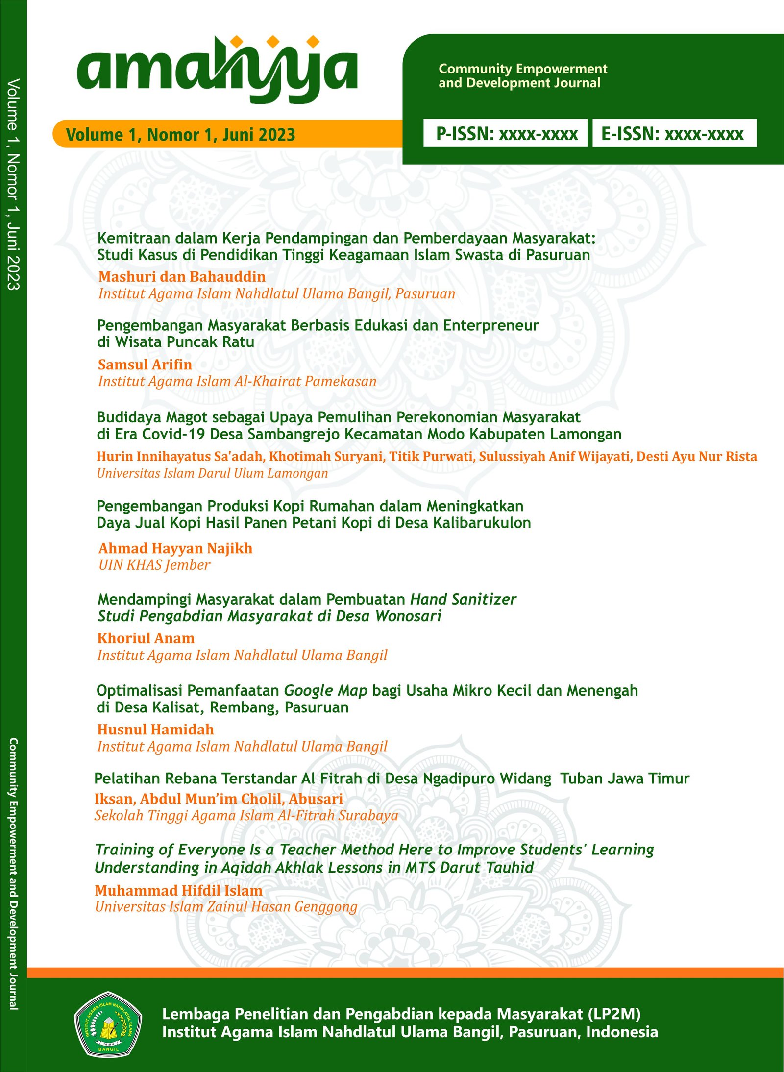 Amaliyya: Community Empowerment and Development Journal